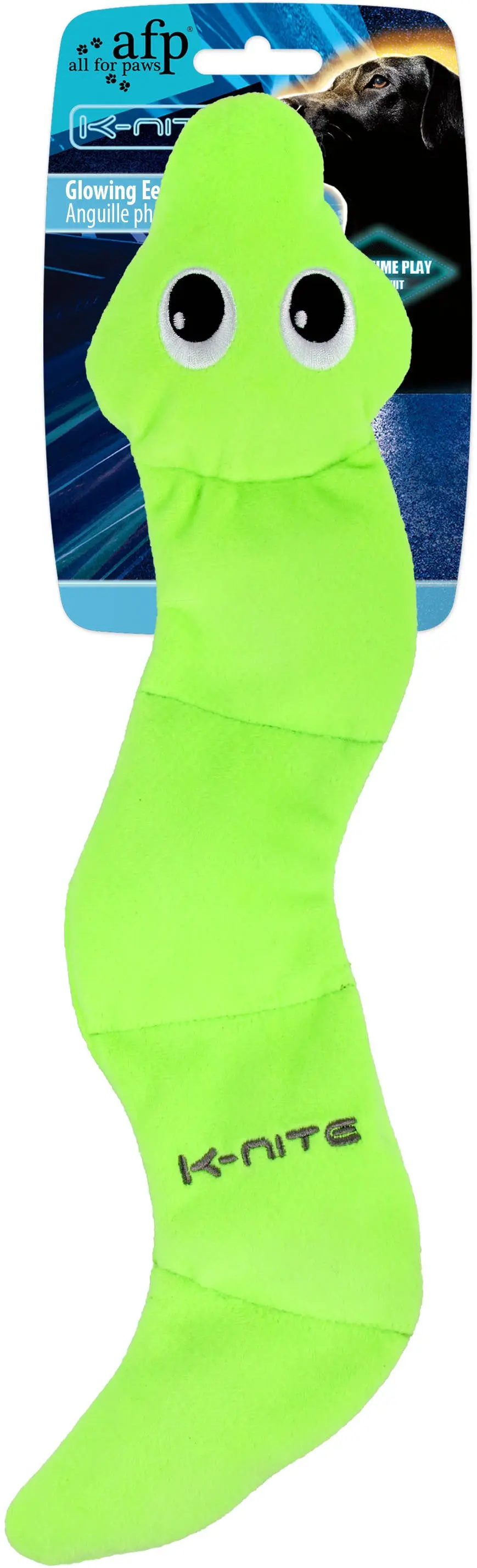 ALL FOR PAWS K-NITE Jucarie pentru caini Tipar fosforescent, Verde, 44x10x4.5cm