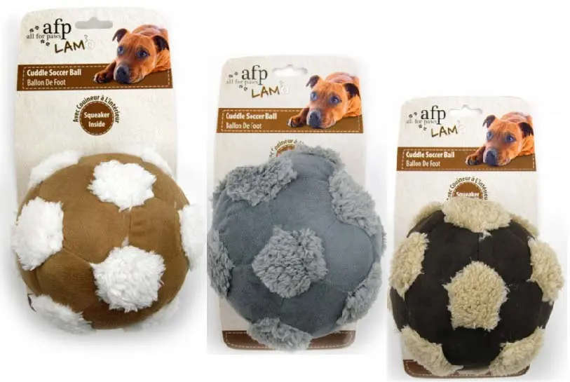 ALL FOR PAWS LAMB Jucarie pentru caini Minge Fotbal, 15cm, diferite culori
