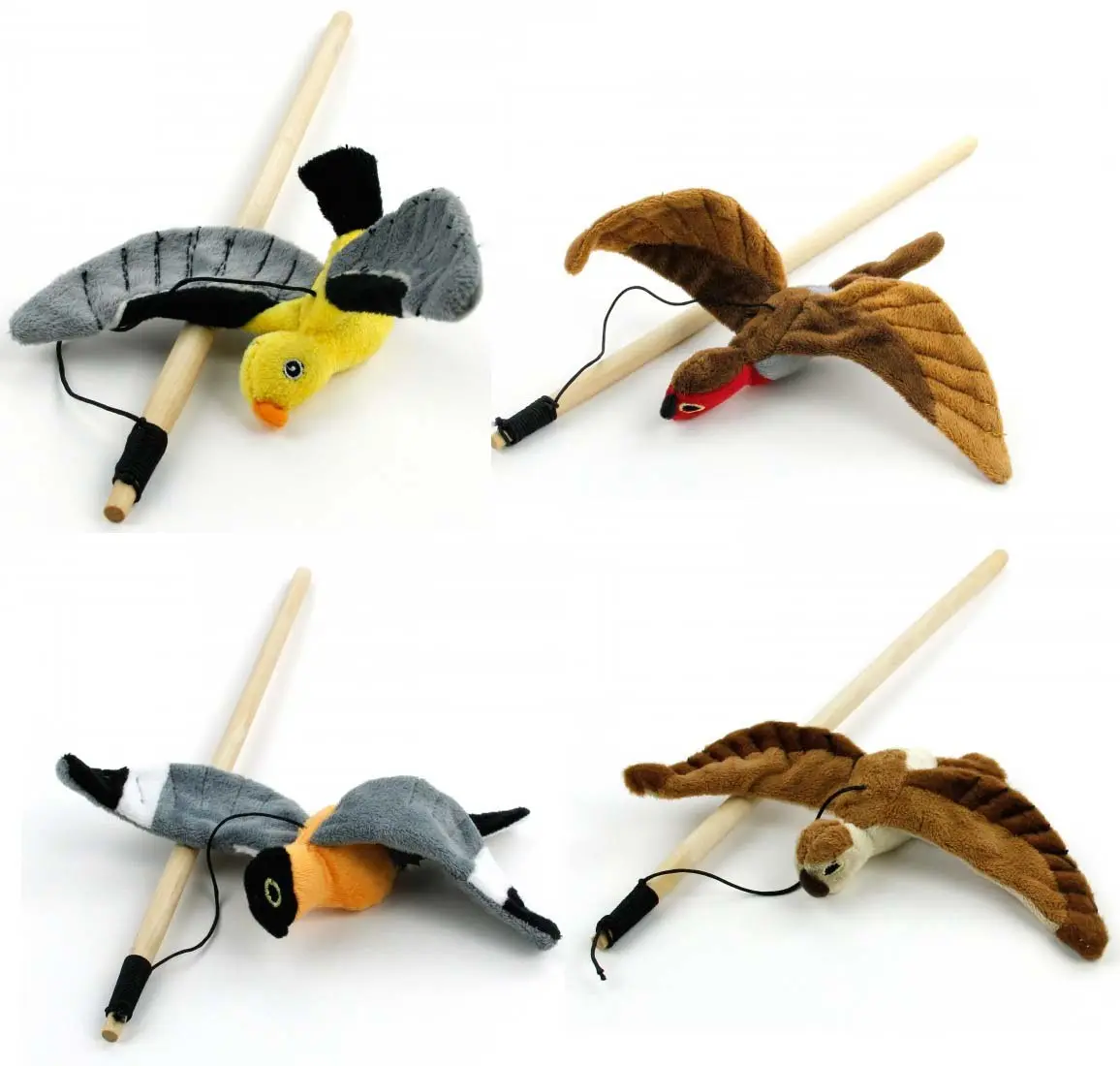 ALL FOR PAWS Natural Jucarie pentru pisici Pasare pe baghet��, diverse modele