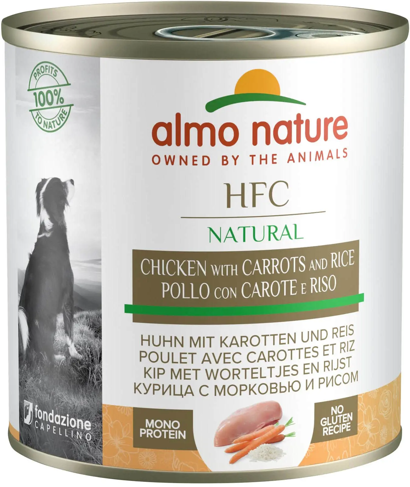 ALMO NATURE HFC Conserva pentru caini, cu pui, morcovi si orez 280g
