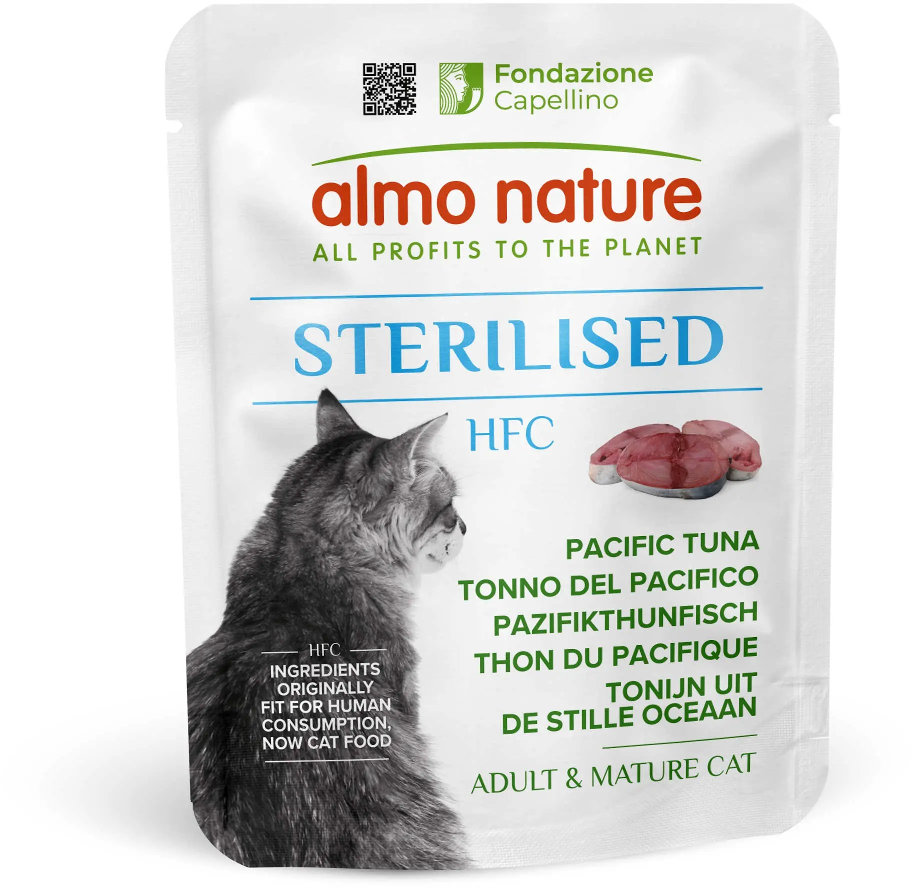 ALMO NATURE HOLISTIC Plic pentru pisici sterilizate, cu Ton din Pacific 50g