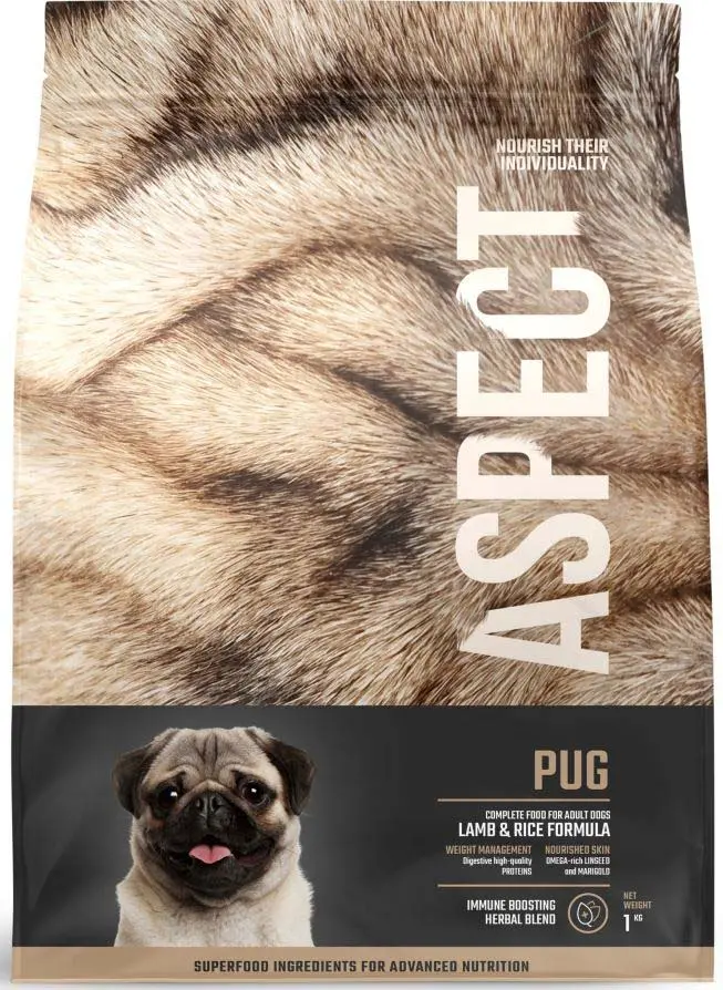 ASPECT Mops, hrana completa pentru caini adulti, Miel si Orez 1kg