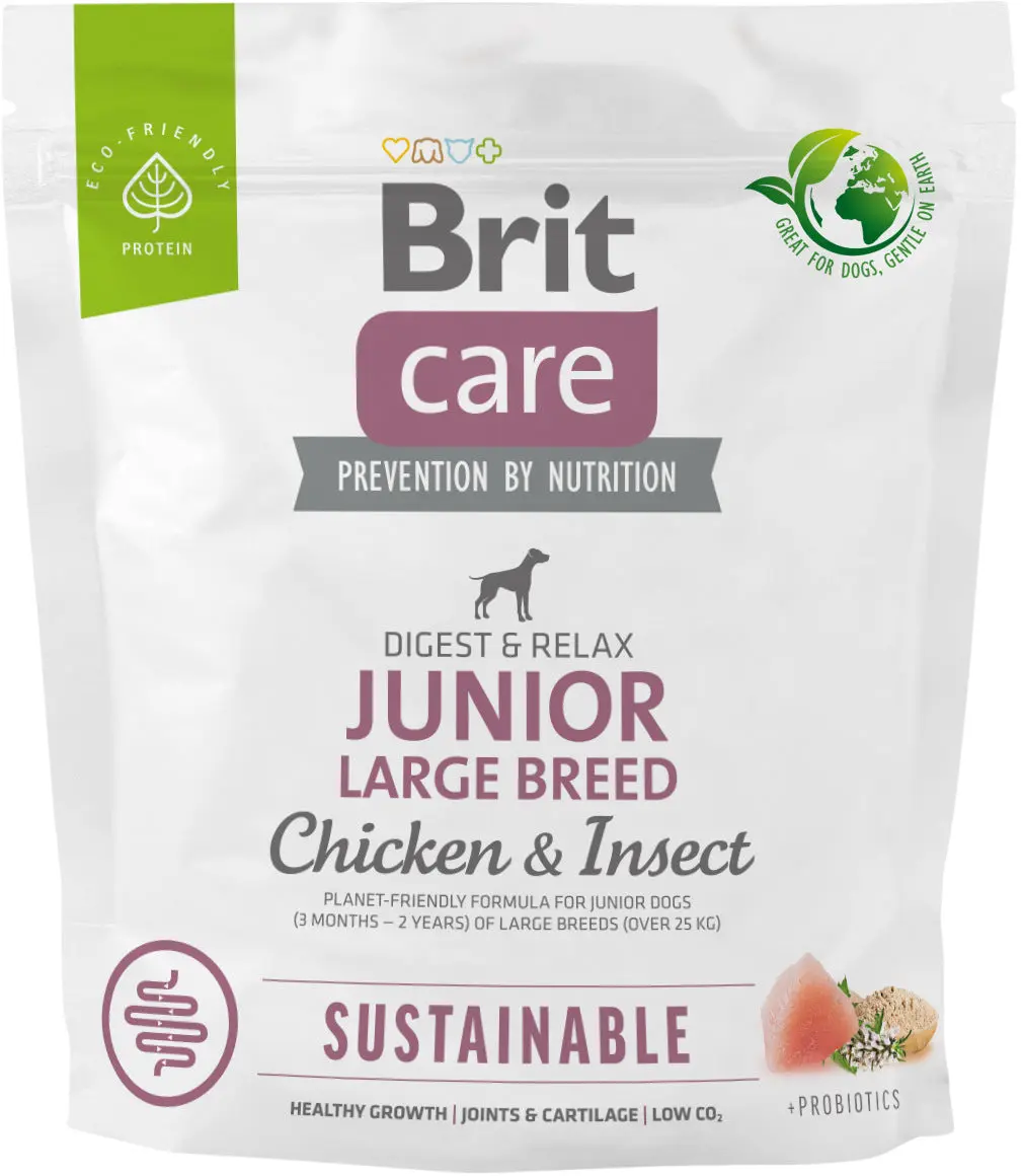 BRIT CARE Sustainable JUNIOR Large Breed, cu Pui si Insecte