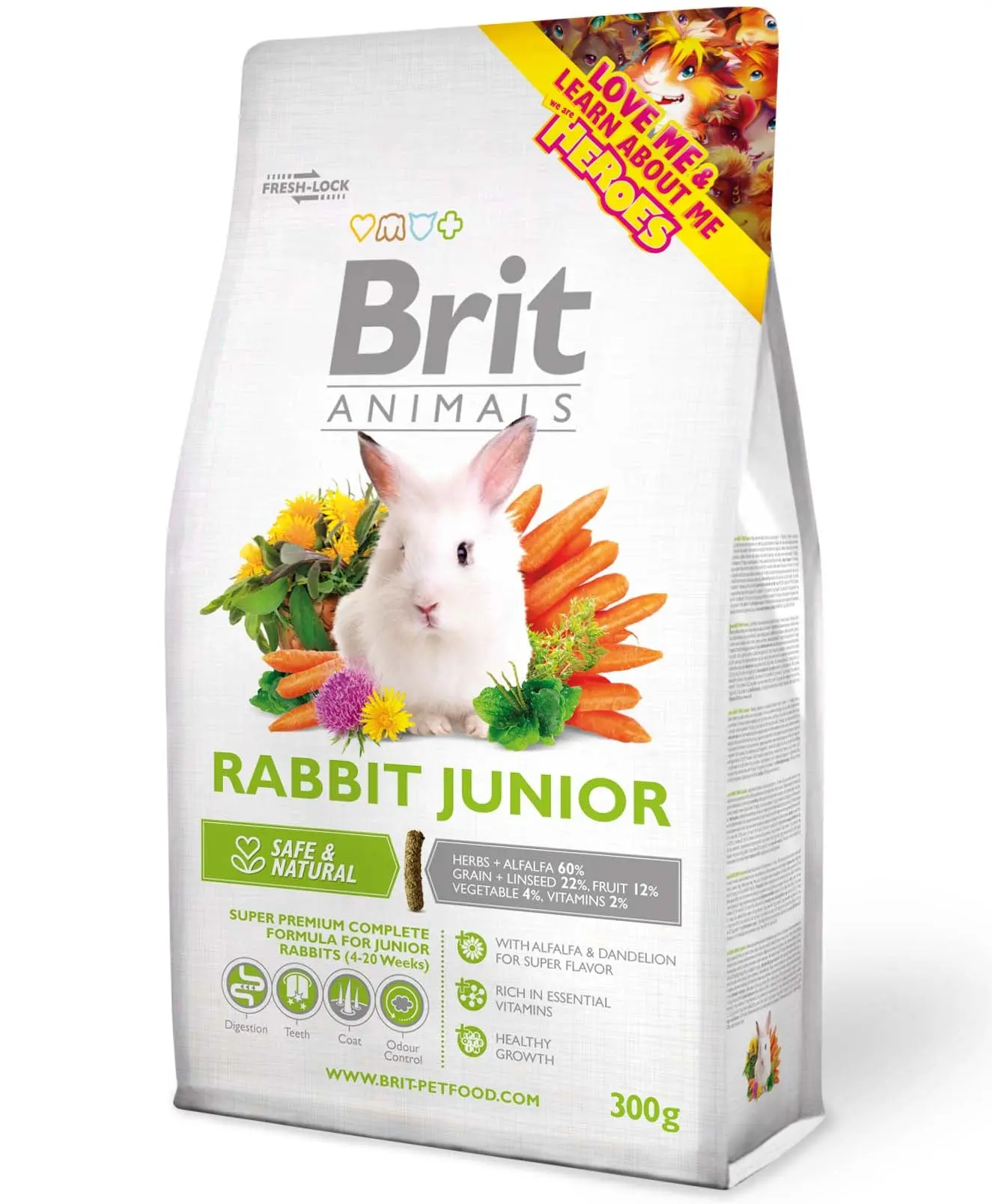 BRIT ANIMALS Rabbit JUNIOR, hrana completa pentru pui de iepure