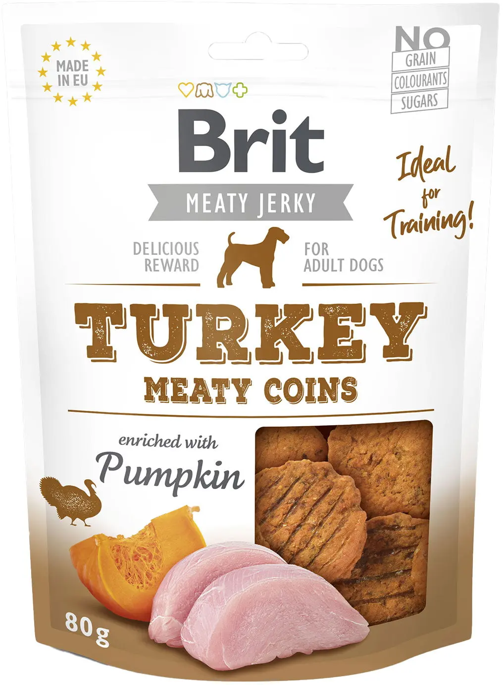 BRIT Jerky Recompensa pentru caini, bucatele din Curcan si Pui