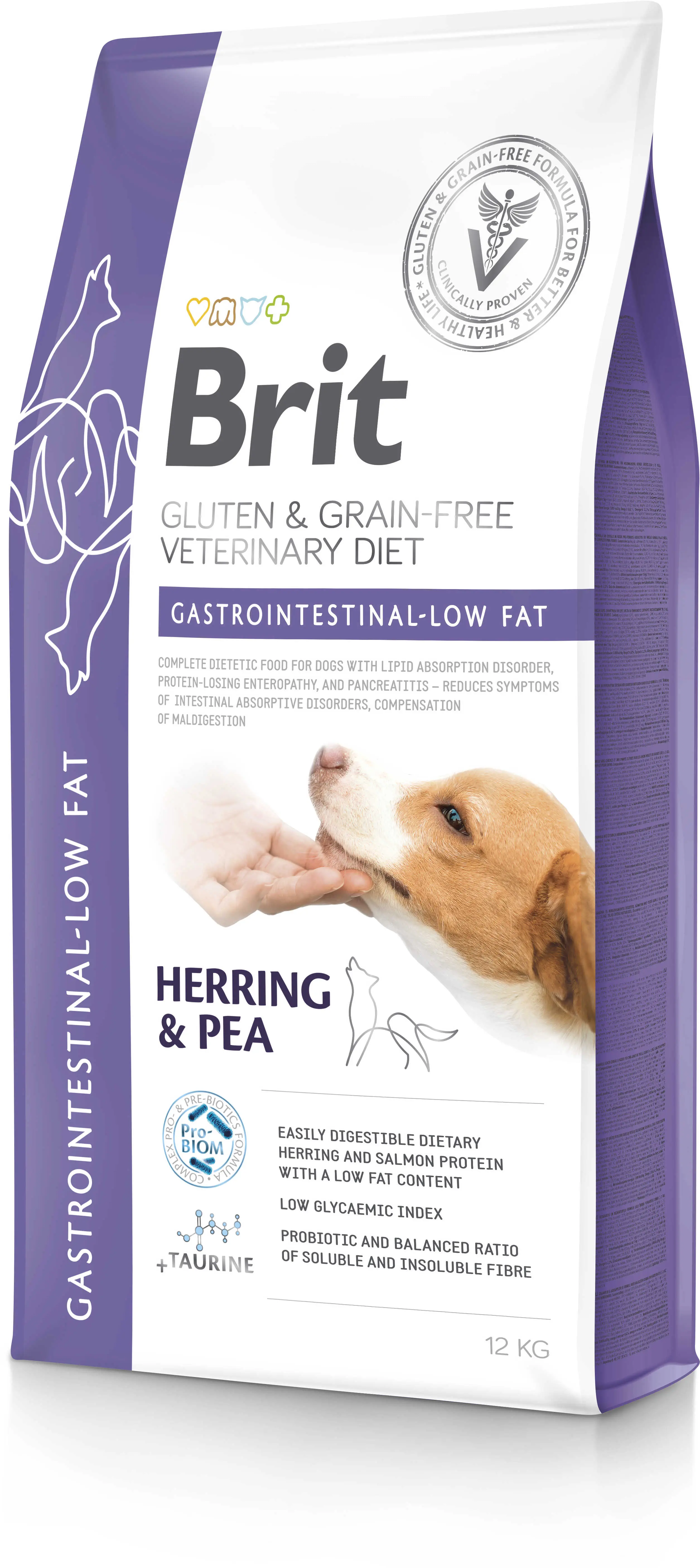 BRIT VD Gastrointestinal Low fat caini, reducerea tulburarilor intestinale