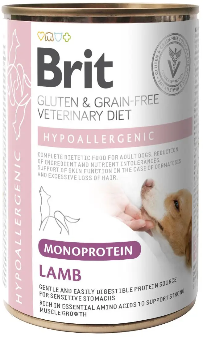 BRIT VD Hypoallergenic Conserva caini, reducerea intolerantei la hrana,Miel 400g