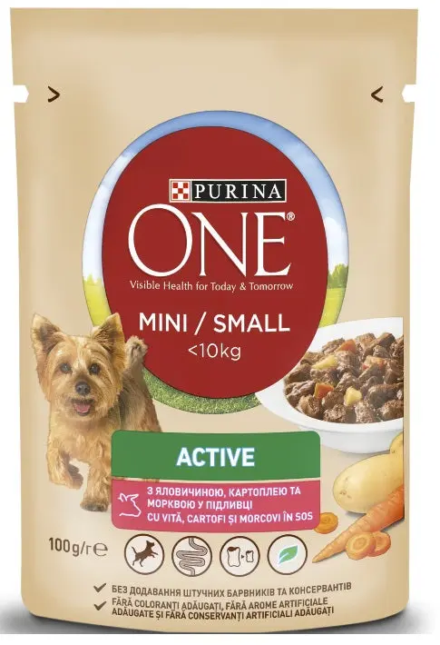 PURINA ONE Mini Plic hrana umeda pentru caini Activ Vita/Cartof 100g