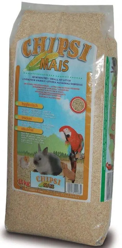 CHIPSI MAIS Asternut granulat din stiulete de porumb pentru rozatoare 15kg