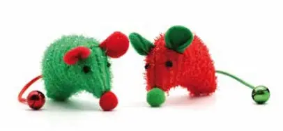 CROCI Jucarie pt pisici Soricel cu clopotel, ed Craciun, div.culori 6cm