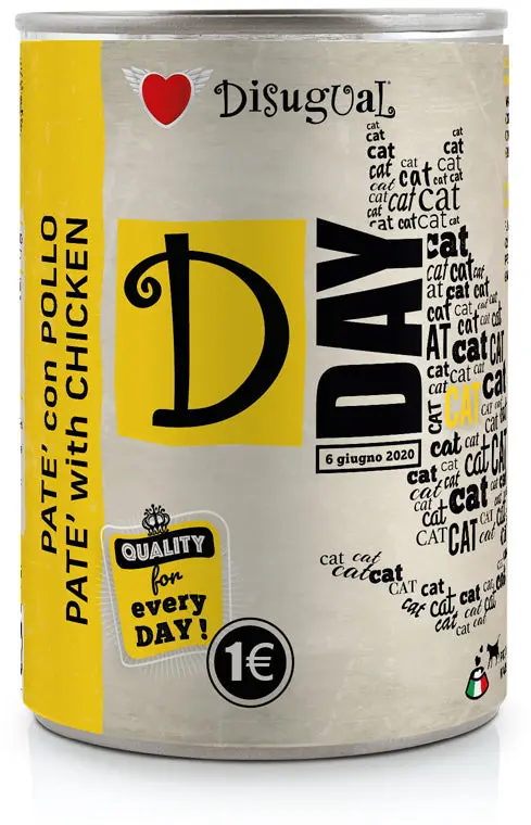 DISUGUAL D-Day Conserva pentru pisici, pate cu pui 400g