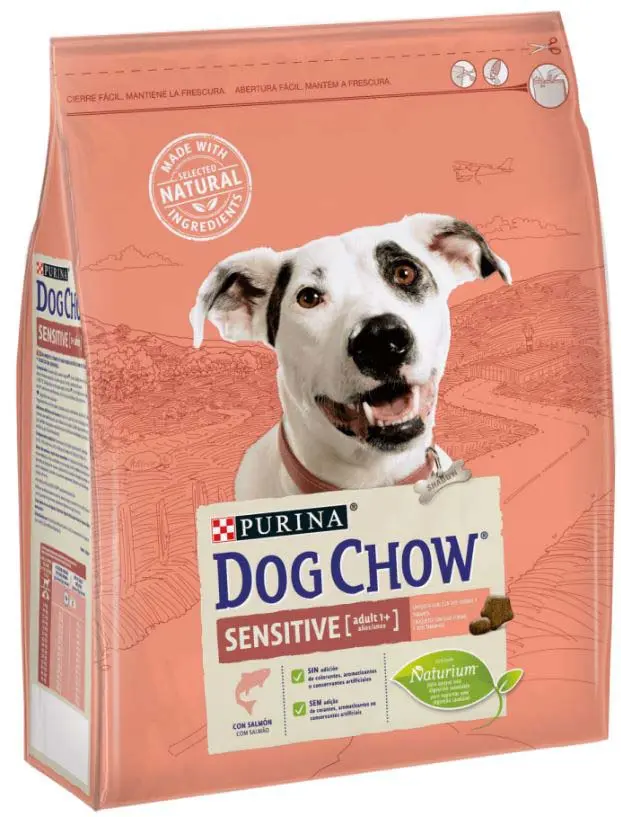 DOG CHOW Hrana uscata pentru caini Adult SENSITIVE, Somon si Orez
