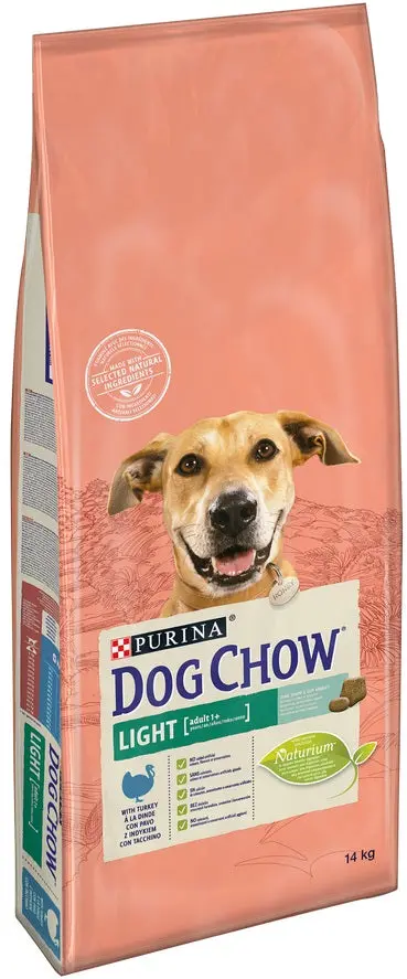 DOG CHOW Hrana uscata pt caini Adult LIGHT, cu Curcan si Orez