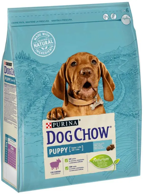 DOG CHOW Hrana uscata PUPPY pentru catelusi, cu Miel si Orez