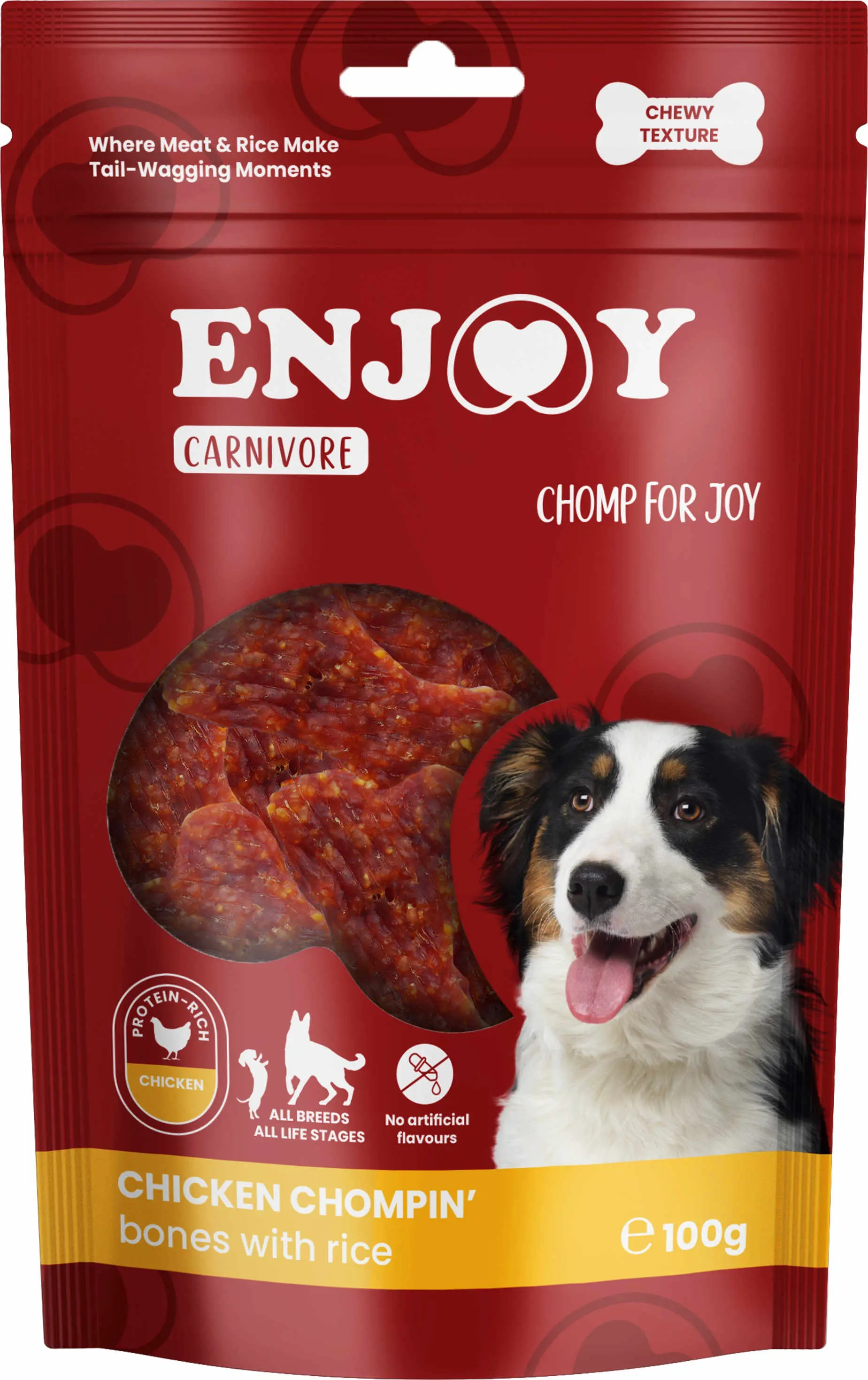 ENJOY Recompense pentru caini CARNIVORE, Oase cu pui si orez