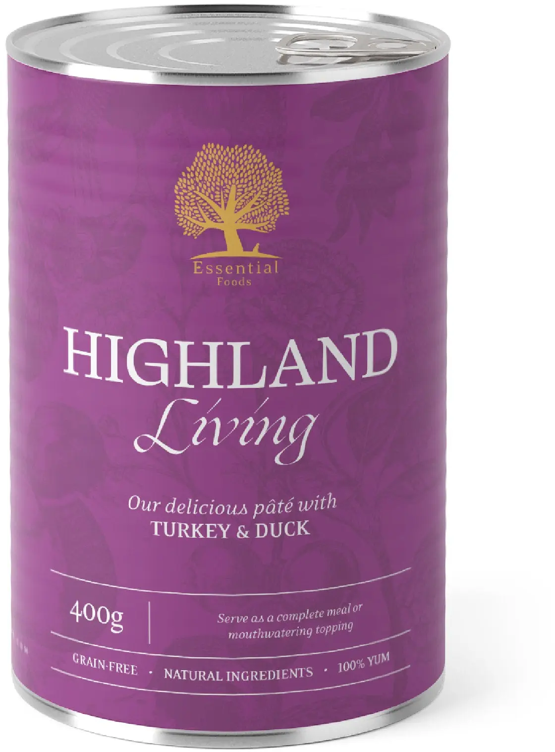 ESSENTIAL HIGHLAND Conserva pentru caini adulti, Curcan si Rata, 400g