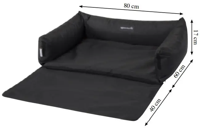 FABOTEX Pat pentru caini Boston Car, pentru masina, Negru