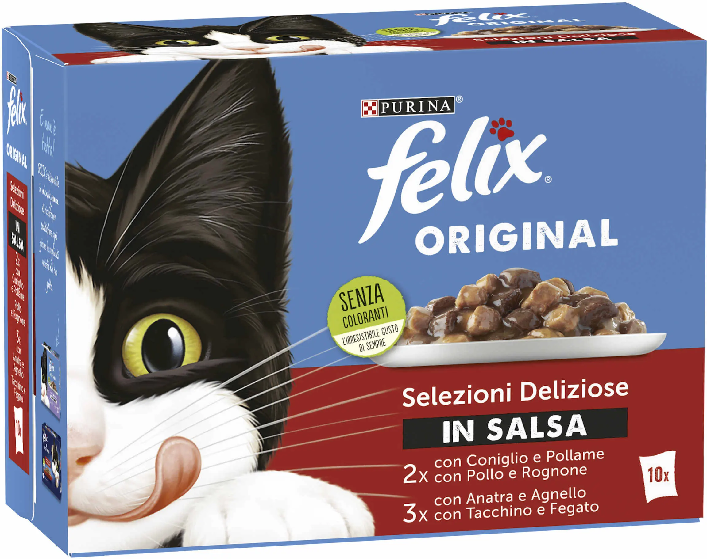 FELIX Original Pachet plicuri pt pisici, cu Rata si Miel 10x85g