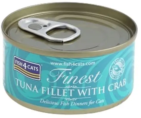 FISH4CATS Finest Conserva pentru pisici, cu file de Ton si Crab 70g