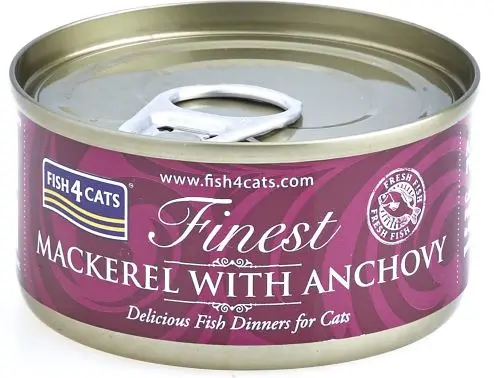 FISH4CATS Finest Conserva pentru pisici, cu Macrou si Ansoa 70g