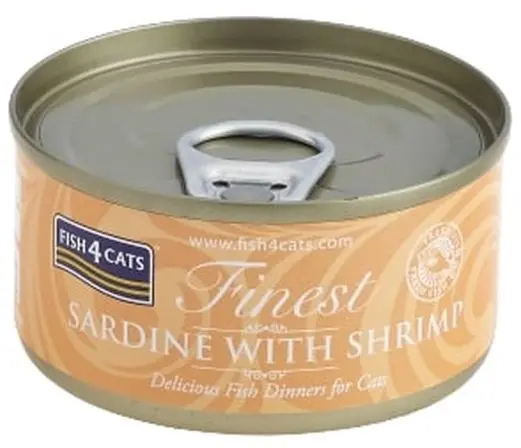 FISH4CATS Finest Conserva pentru pisici, cu Sardine si Creveti 70g