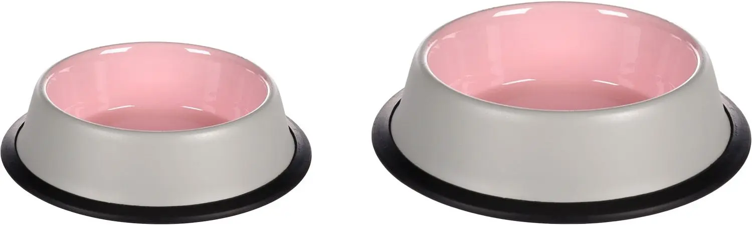 FLAMINGO Castron pentru pisici, din inox, Roz, 200 ml