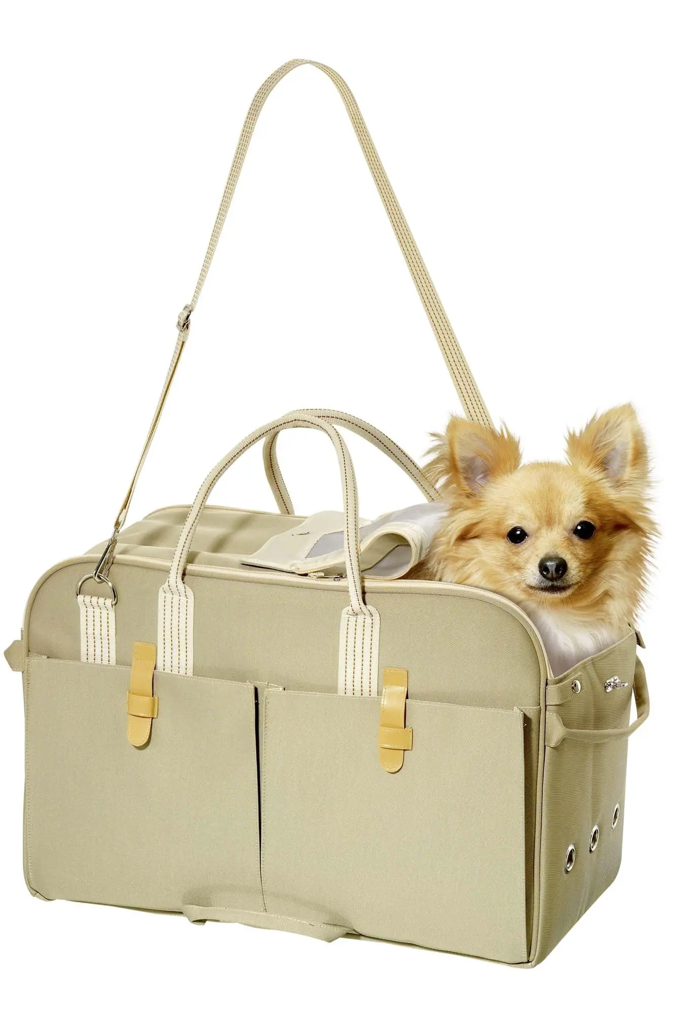 FLAMINGO Geanta de transport pentru caini Shopper City, 45x21x30cm, Bej