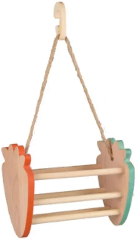 FLAMINGO Hranitor din lemn pentru fan, 28cm, Roz-Verde