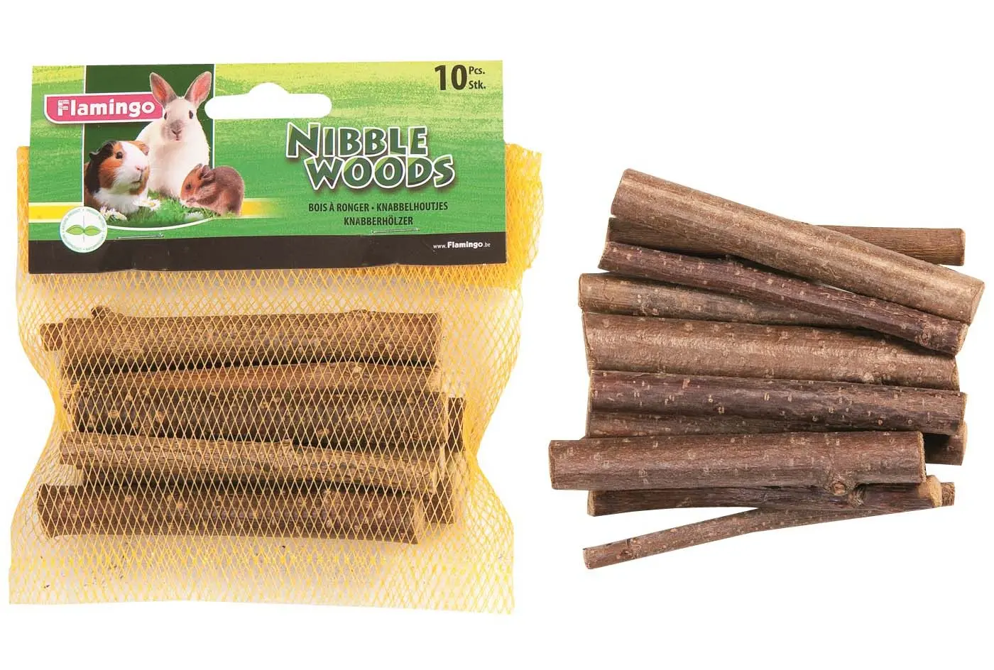 FLAMINGO Lemn pentru rozatoare, pentru tocirea dintilor, 10 bucati