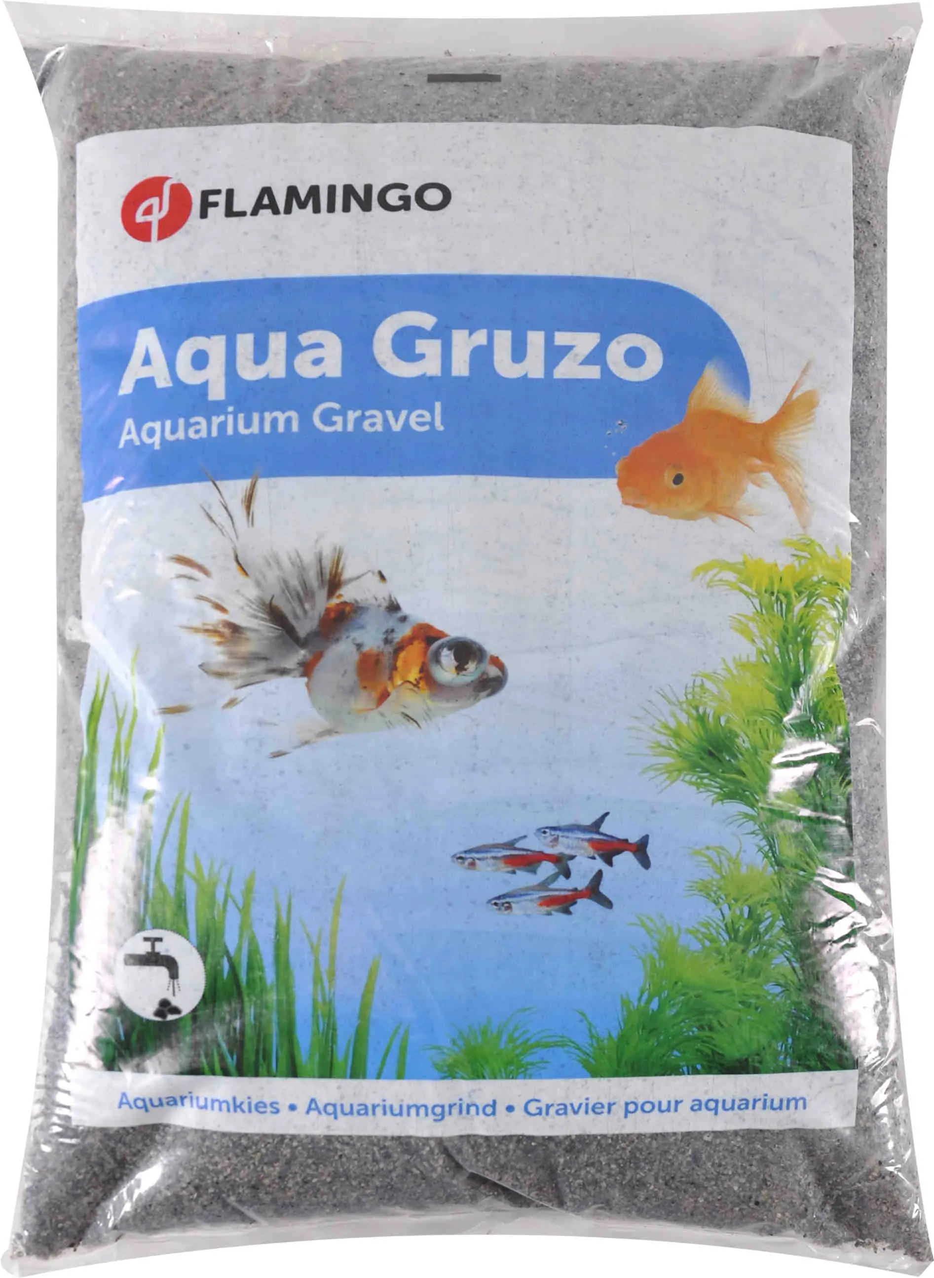 FLAMINGO Pietris  pentru acvarii, 9kg, Alb-Negru