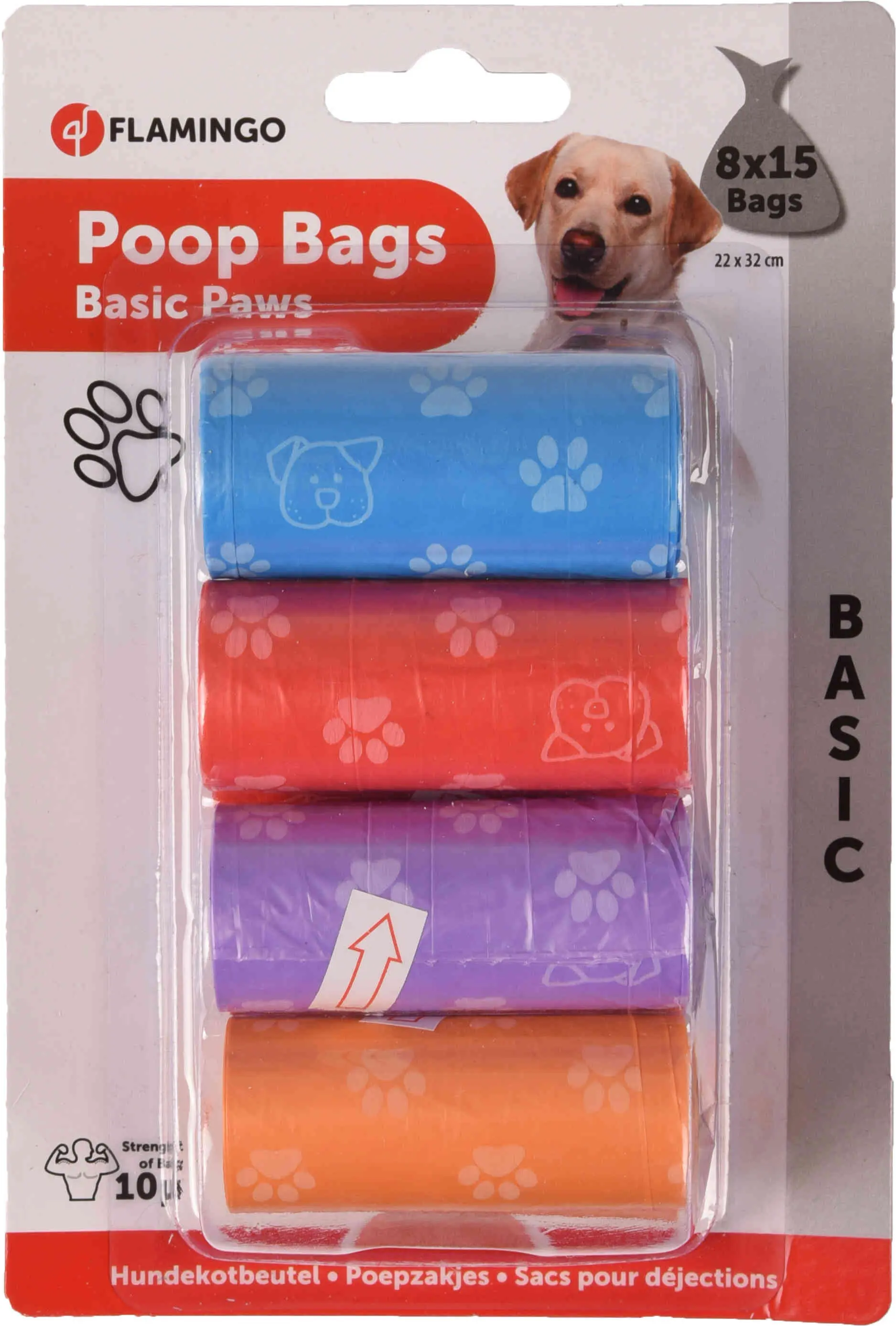 FLAMINGO Saci igienici ptr colectare excremente, 8x15b, model labute, div culori