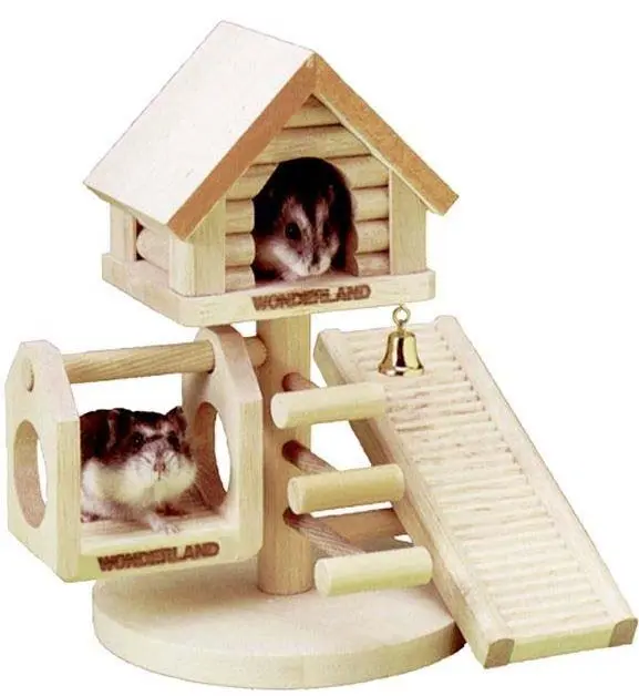 FLAMINGO Wonderland Casuta din lemn pentru rozatoare 21x22x16cm