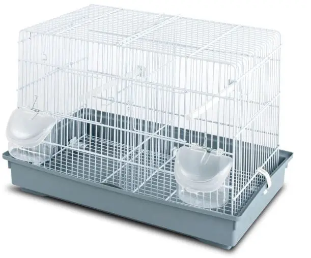 FOP Colivie pentru pasari COVA 1 alba, cu tavita de diferite culori 44x27x32cm