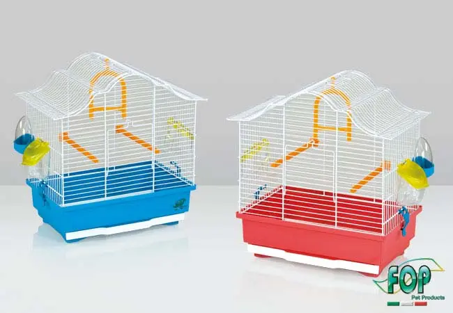 FOP Colivie pentru pasari PATTY alba, cu tavita diferite culori 40x23x42cm