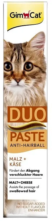 GIMCAT Pasta pentru pisici, Anti Hairball Duo, cu Malt si Branza 50g