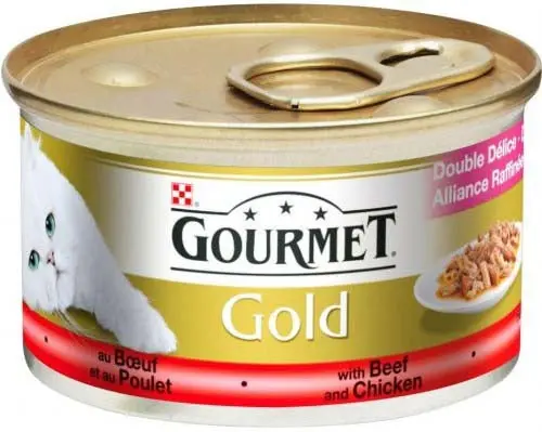 GOURMET Gold Conserva pentru pisici Double Pleasure cu Vita si Pui 85g