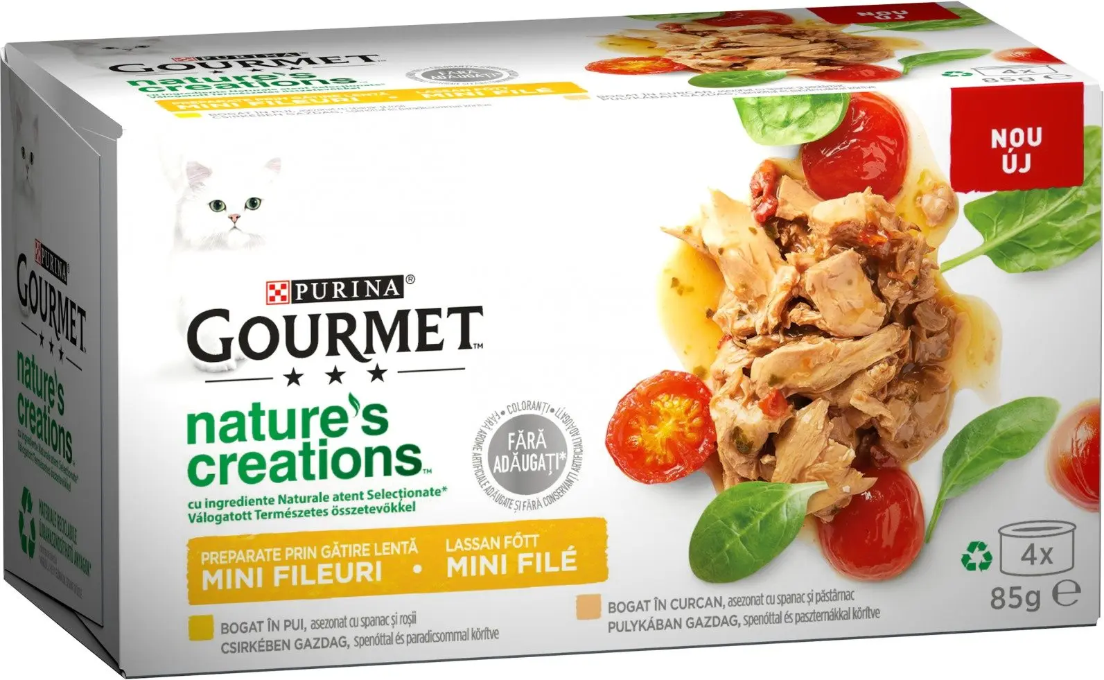GOURMET Nature's Creations Pachet conserve pentru pisici,Pui si Curcan 4x85g