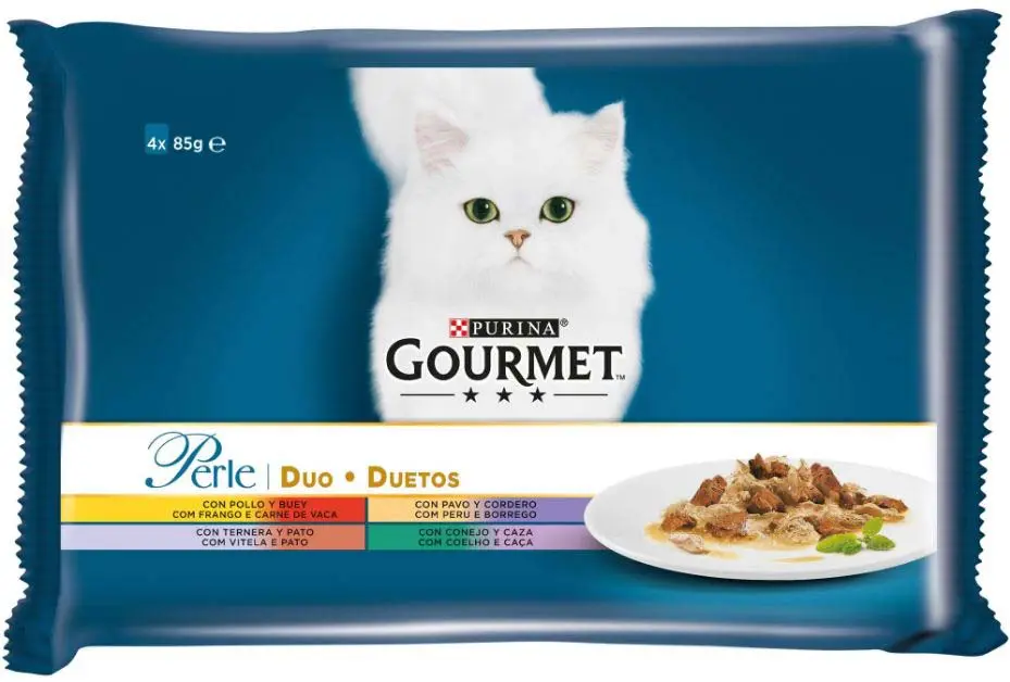 GOURMET Perle Pachet plicuri hrana umeda DUET Carne frageda 4x85g