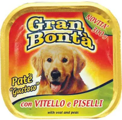GRAN BONTA Pate pentru caini, cu Vitel si Mazare 300g