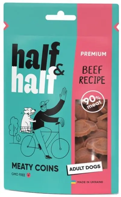 HALF&HALF Recompense pentru caini, bucatele cu Vita 100g