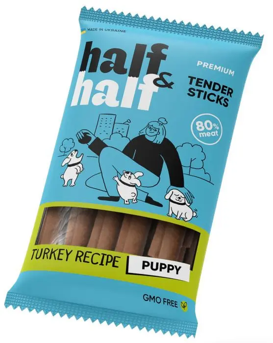 HALF&HALF Recompense pentru catei, batoane Curcan 100g