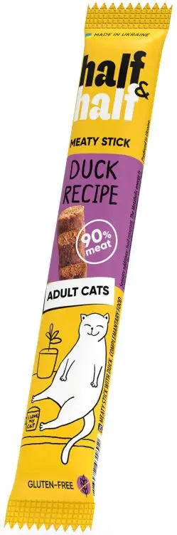 HALF&HALF Recompense pentru pisici, baton cu Rata 5g