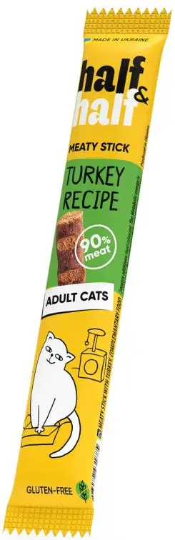 HALF&HALF Recompense pentru pisici, baton Curcan 5g