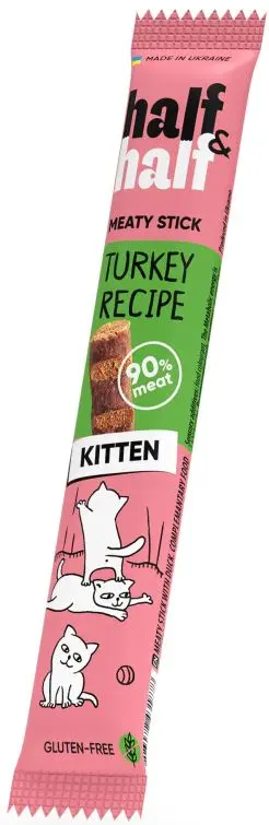 HALF&HALF Recompense pentru pisicute, baton Curcan 5g