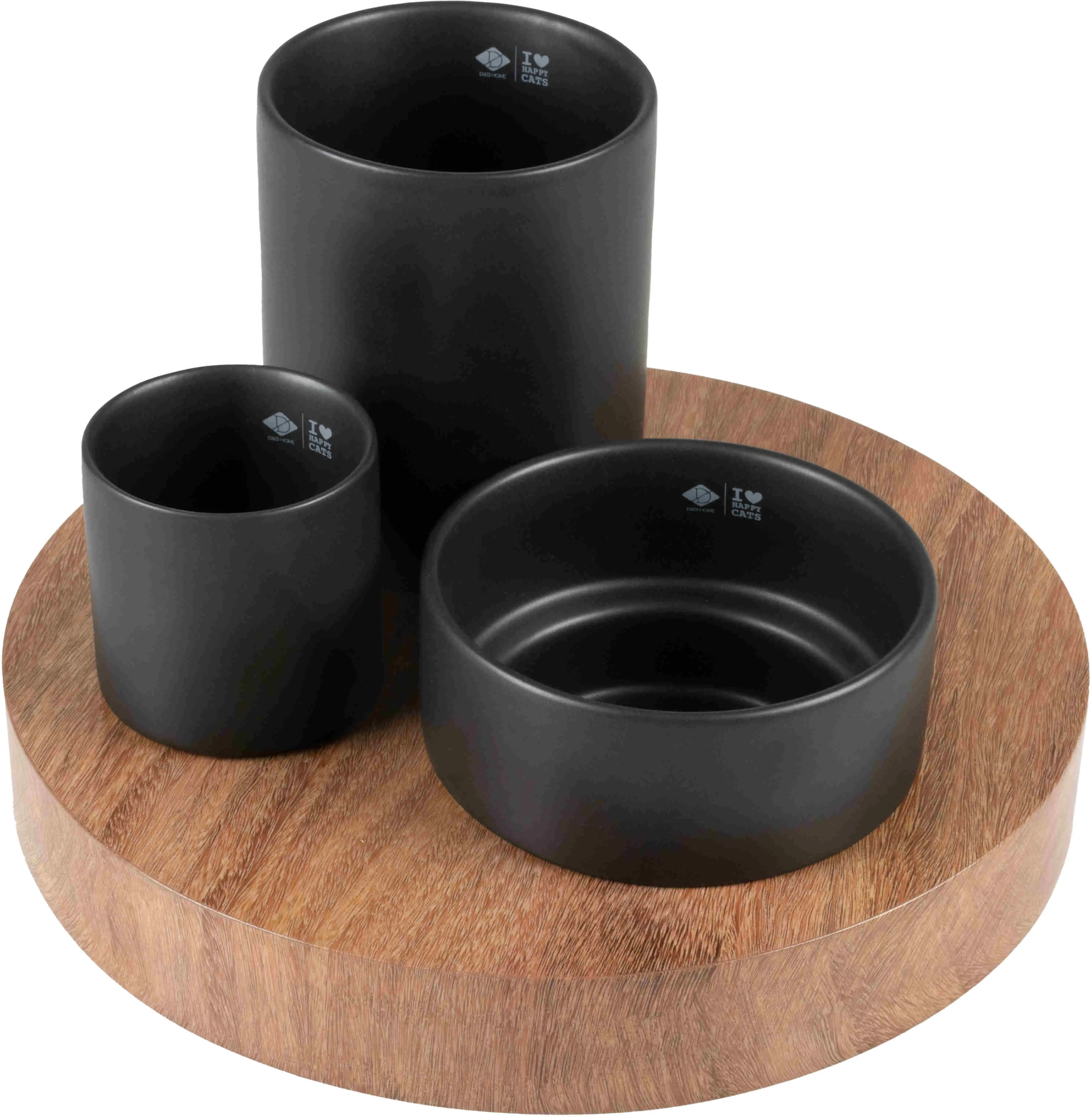 I LOVE HAPPY CATS Hranitor lent IGGY, cu trei Boluri diferite 27x27x19 cm