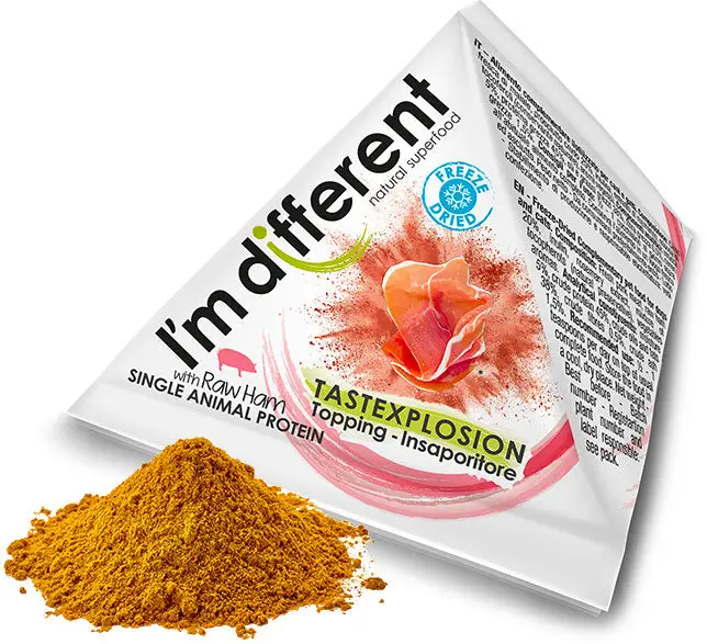 I'M DIFFERENT Tastexplosion Topping hrana pentru caini si pisici, cu Sunca 8g