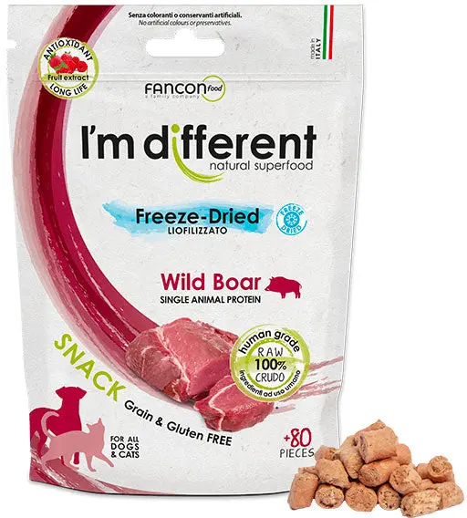 I'M DIFFERENT Recompensa pentru caini si pisici, Monoproteica, cu Mistret 40g