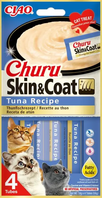 INABA CHURU Recompensa pt. pisici, Baton cu Ton, Pachet cu 4 bucati x 15g