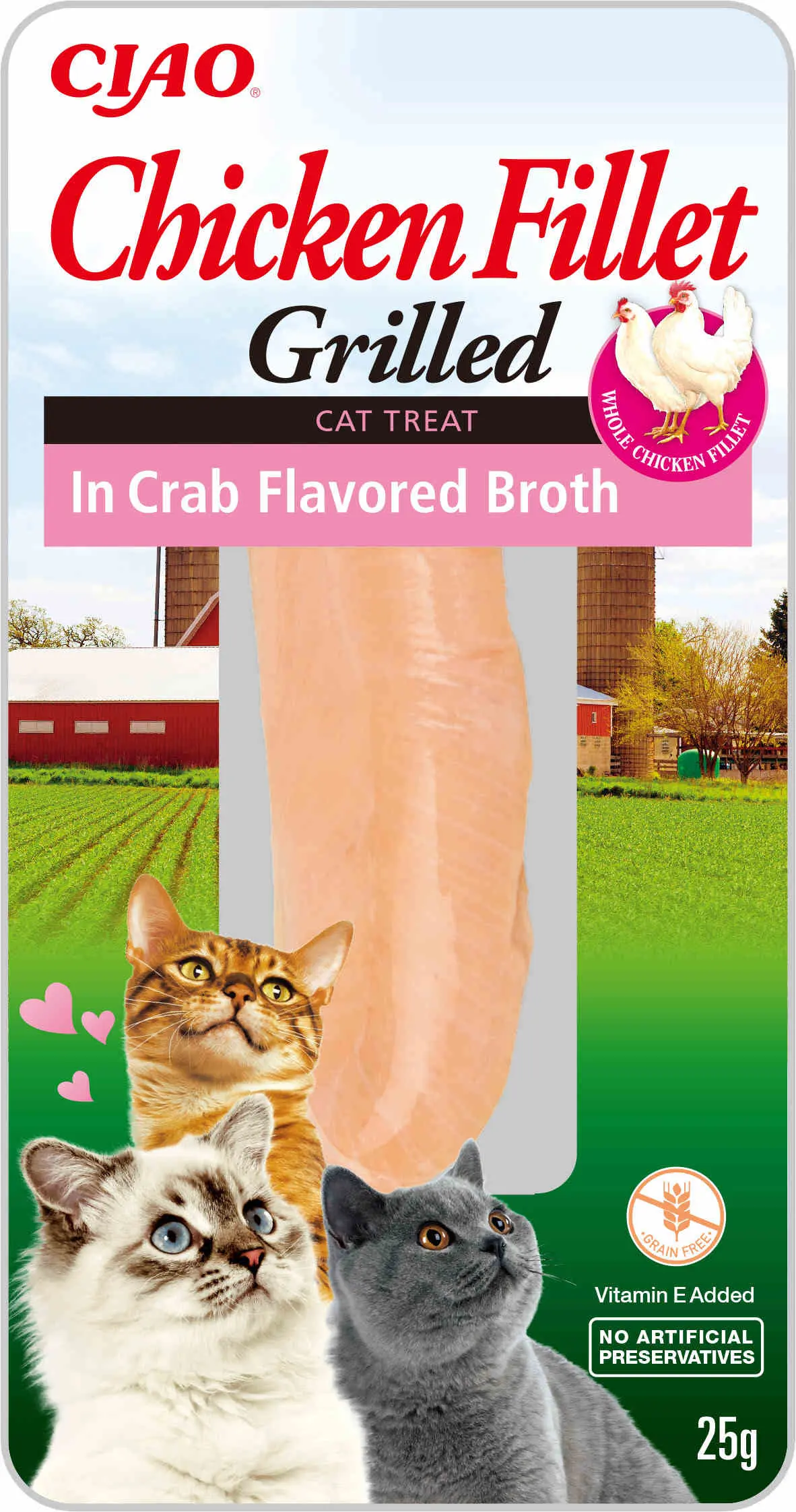 INABA CIAO Recompensa pisici, File pui la gratar in supa, aroma de Crab 25g
