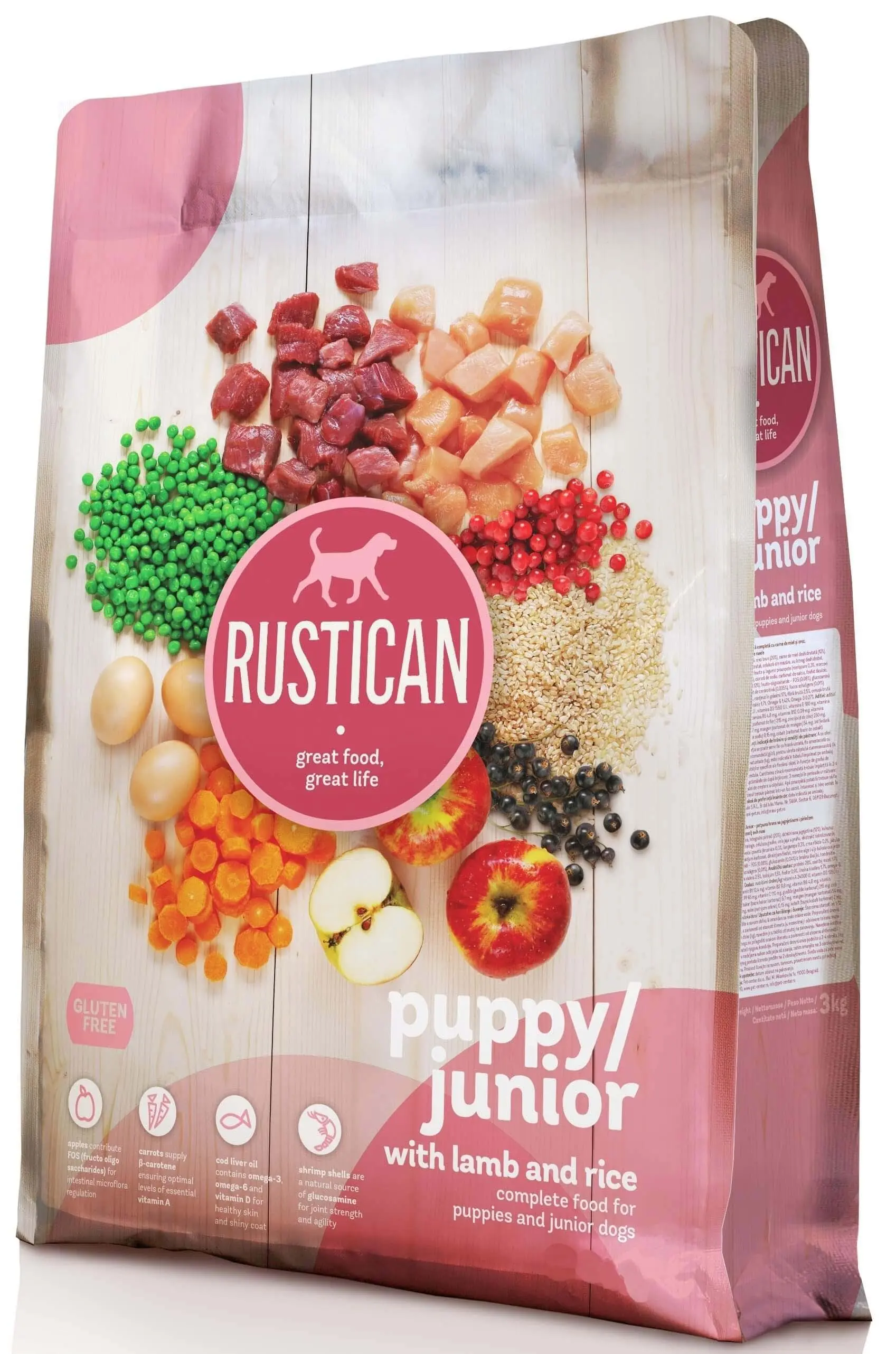 RUSTICAN PUPPY/JUNIOR cu Miel si Orez, fara gluten